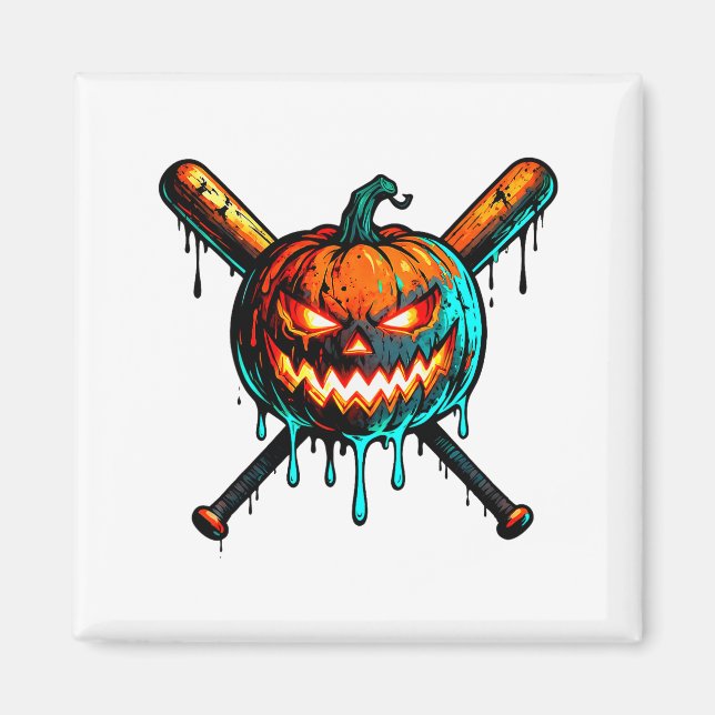 Aimant Pumpkin Halloween Baseball Ice Cream Drip Soky Boy (Devant)