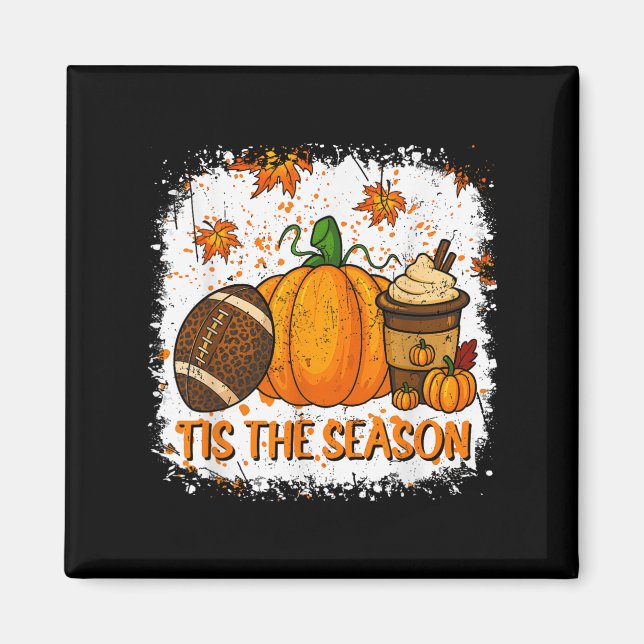 Aimant Pumpkin Sce Football Tis The Season Fall Thanksgiv (Devant)
