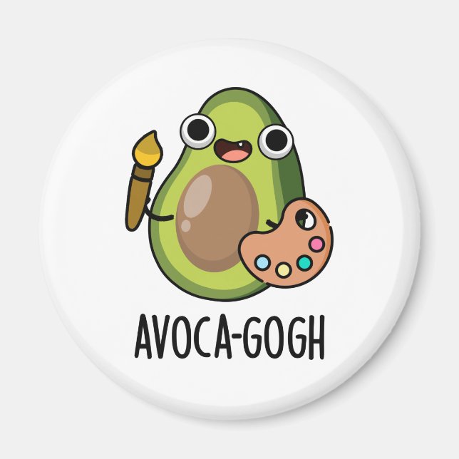 Aimant Pun Artiste Avoca-gogh Funny Avocado (Devant)