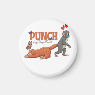 Aimant Punch‑kun & Plush Monkey – Kawaii pour les enfants