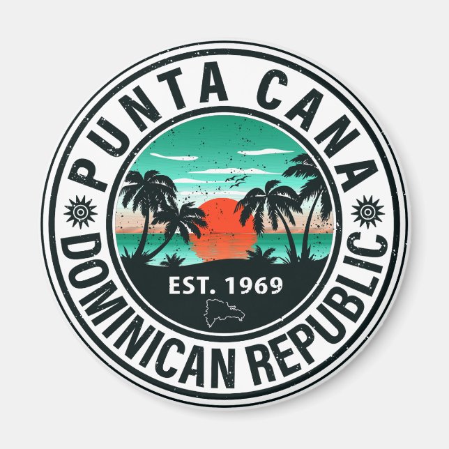 Aimant Punta Cana République Dominicaine Famille Souvenir (Devant)