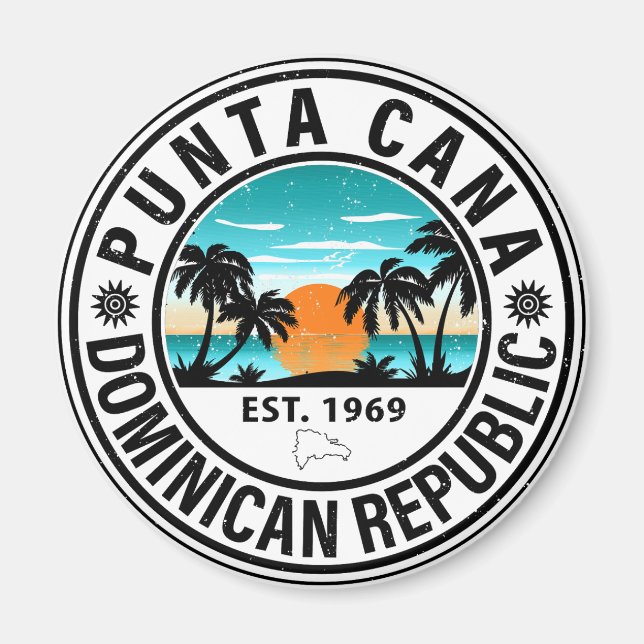 Aimant Punta Cana République Dominicaine Famille Souvenir (Devant)