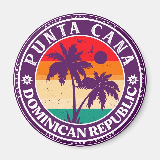 Aimant Punta Cana République Dominicaine - Souvenir Rétro (Devant)