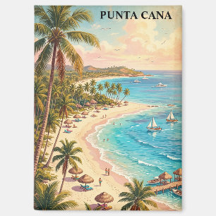 Aimant Punta Cana République dominicaine Vintage coloré 