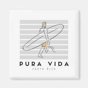 Aimant Pura Vida Surfer Costa Rica souvenir