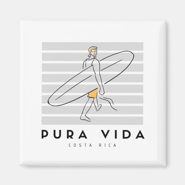 Aimant Pura Vida Surfer Costa Rica souvenir (Devant)