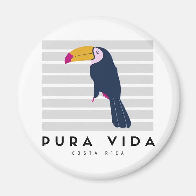 Aimant Pura Vida Toucan Costa Rica Souvenir (Devant)