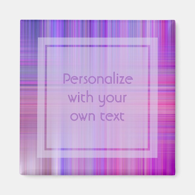 Aimant Purple Bokeh Plaid Texte personnalisé (Devant)