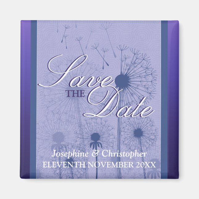 Aimant Purple Dandelion Enregistrer l'aimant Date (Devant)