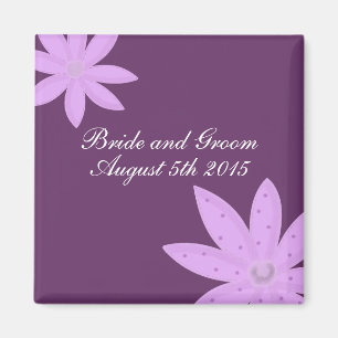 Aimant Purple Flower Enregistrer la date