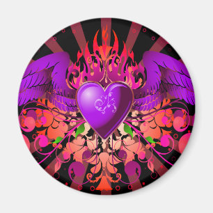 Aimant Purple Grunge Aiguille Coeur Conception