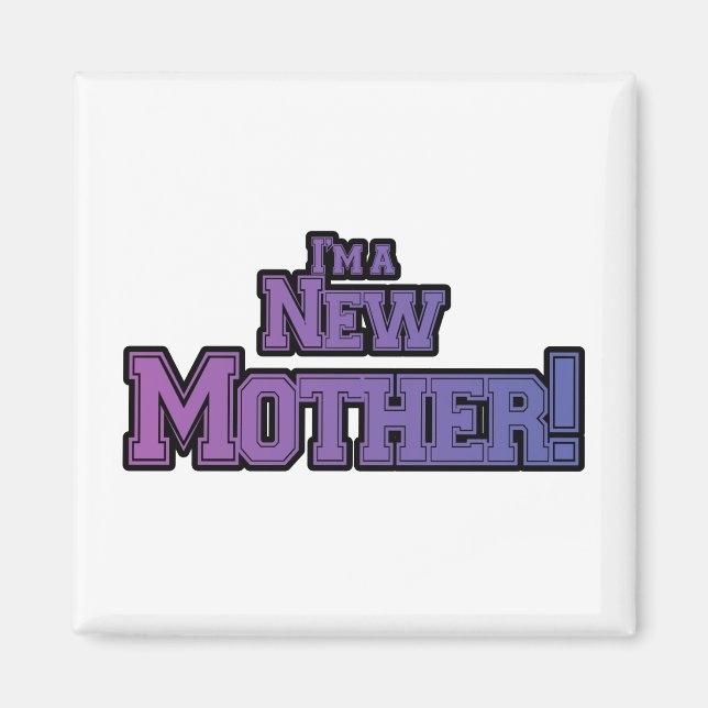 Aimant Purple Je suis une nouvelle mère t-shirts et cadea (Devant)