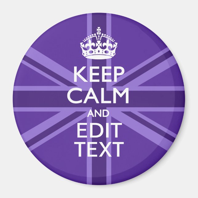 Aimant Purple Mauve Gardez Le Calme Et Votre Texte Union  (Devant)