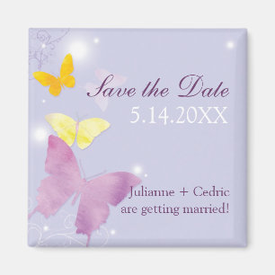 Aimant Purple papillon Faire-part de mariage Lavande