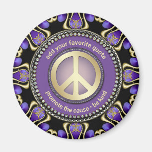 Aimant Purple PEACE Gold Géométrie royale SAY-iT Mandala