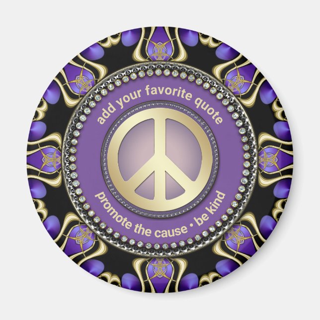 Aimant Purple PEACE Gold Géométrie royale SAY-iT Mandala (Devant)