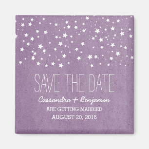 Aimant Purple Starry Night Enregistrer l'aimant Date