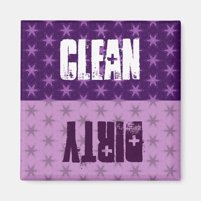 Aimant Purple Stars Nettoyer Lave-Vaisselle sale W1412 (Devant)