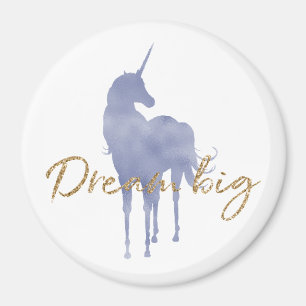 Aimant Purple Unicorn Gold Parties scintillant Dream Big