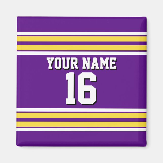 Aimant Purple with Yellow White Stripes Team (Devant)