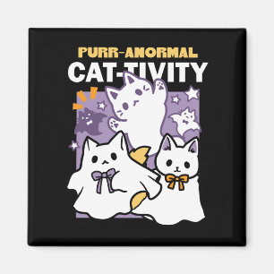 Aimant Purr-anormal Cat-tivity - Halloween Cat Design