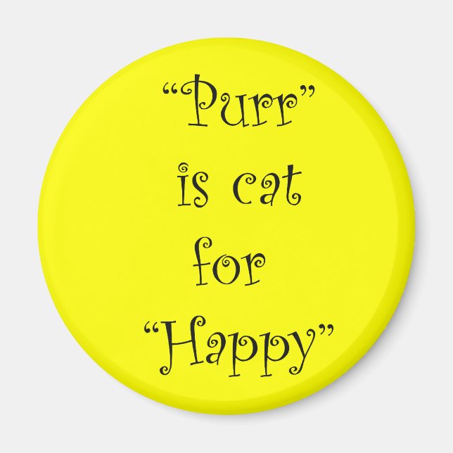 Aimant purr est chat pour heureux (Devant)