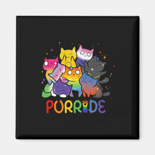 Aimant Purride Cat Pride Ally Lgbt Arc-en-ciel Amoureux d