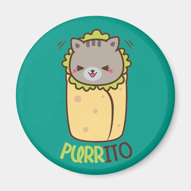 Aimant Purrito Kitty Cat Burrito (Devant)