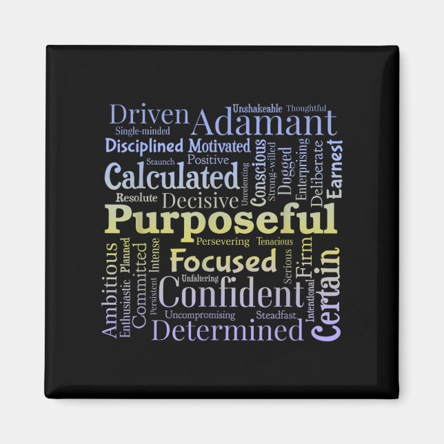 Aimant Purseful Word Cloud Art Achiever Motivation Insrat (Devant)