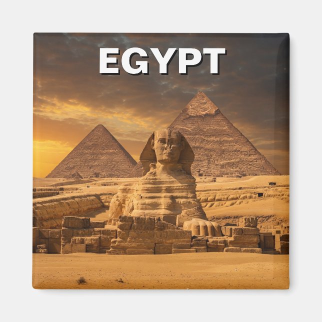Aimant Pyramides sphinx égyptiennes de Gizeh (Devant)