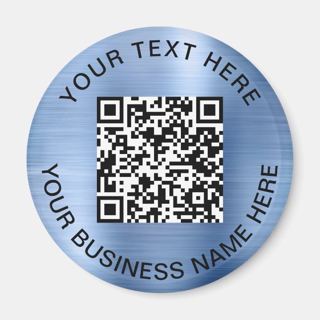 Aimant QR Code promo bleu (Devant)