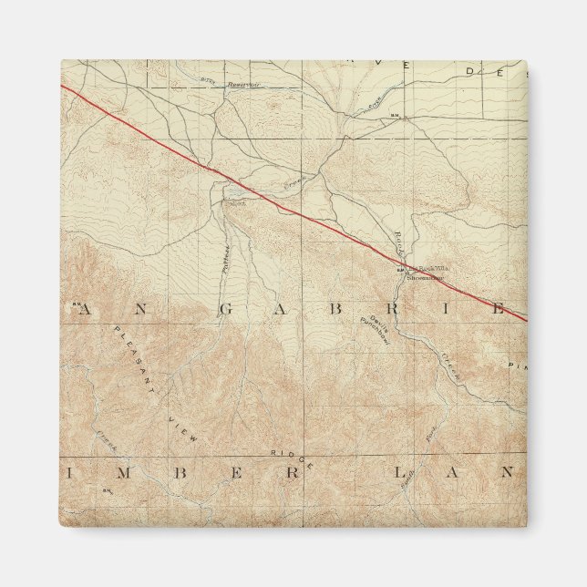 Aimant Quadrillage Rock Creek montrant San Andreas Rift (Devant)