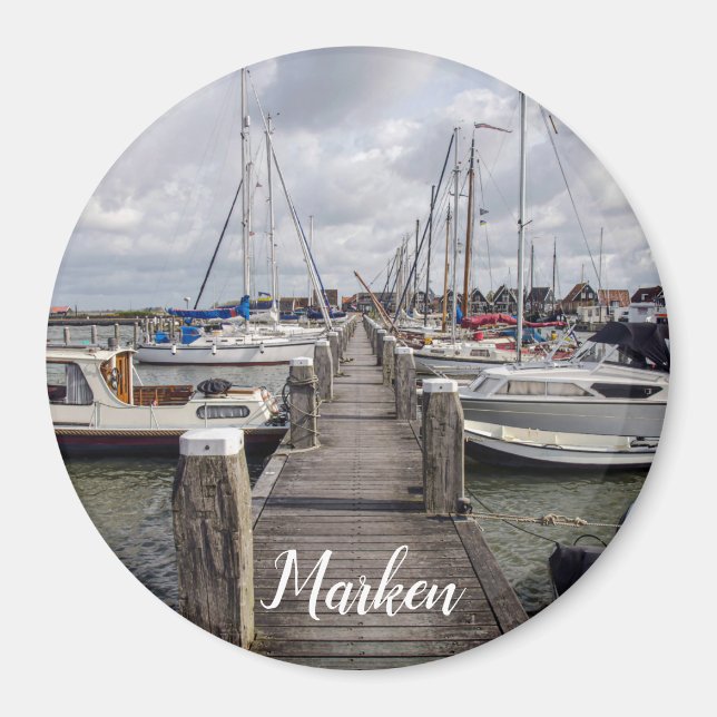 Aimant Quai avec bateaux et yachts à Marken Pays-Bas (Devant)