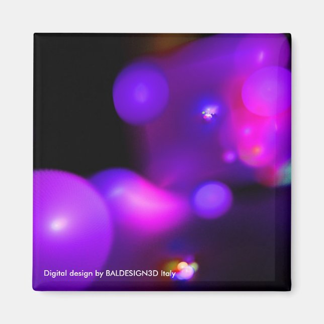 Aimant QUANTUME BUBBLES rouge violet (Devant)