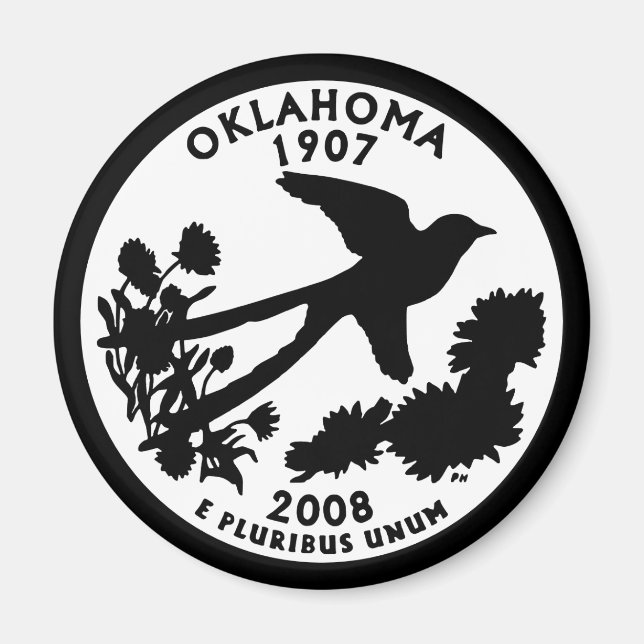 Aimant Quart de dollar de l'Oklahoma (Devant)