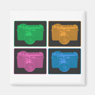 Aimant Quatre appareils-photo d'art de bruit