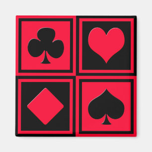 Aimant Quatre costumes de carte