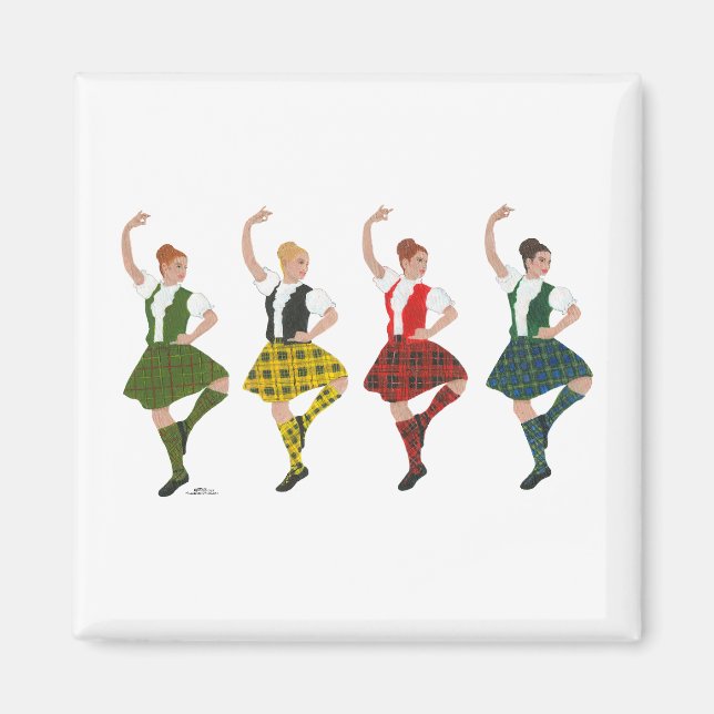 Aimant Quatre Danseurs écossais des Highlands (Devant)