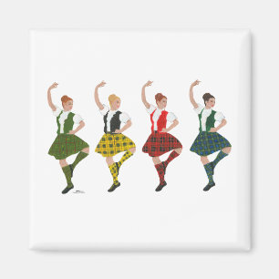 Aimant Quatre danseuses highlandaises écossaises