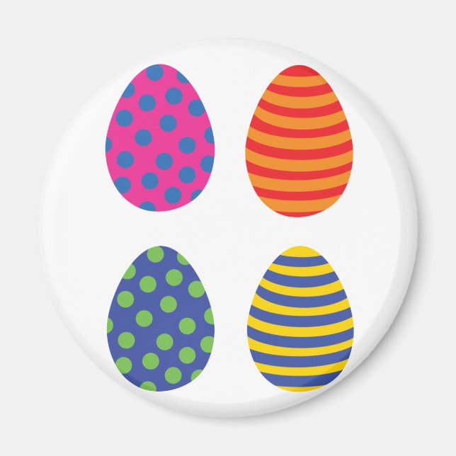 Aimant Quatre Oeufs de Pâques colorés (Devant)