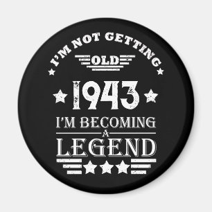 Aimant Quatre-vingts ans vintages personnalisés 80e anniv