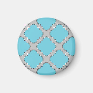 Aimant Quatrefoil bleu et gris