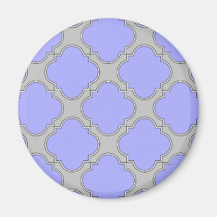 Aimant Quatrefoil periwinkle et gris
