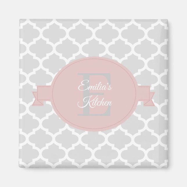 Aimant Quatrefoil Rose personnalisé (Devant)