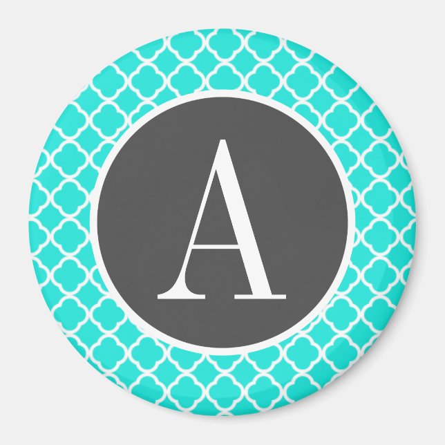 Aimant Quatrefoil Turquoise couleur Aqua (Devant)