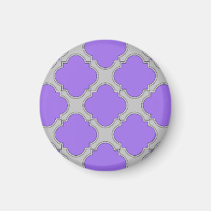 Aimant Quatrefoil violet et gris
