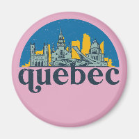 Québec Canada Vintage City Skyline