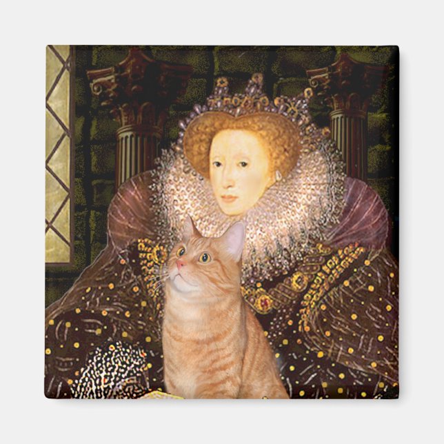 Aimant Queen - Orange Tabby cat 46 (Devant)