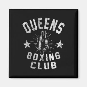 Aimant Queens Boxing Club - Boxer Vintage en détresse