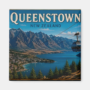 Aimant 🧲 Queenstown Nouvelle-Zélande Voyage Souvenir Pou